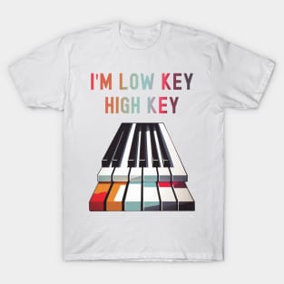 I'm Low Key High Key Cute Graphic Pun Phrase T-Shirt